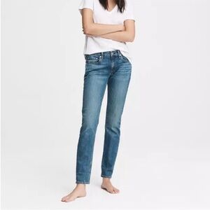 Rag & Bone Dre Low-Rise Slim Boyfriend Jeans Bellview Blue Wash Size 27